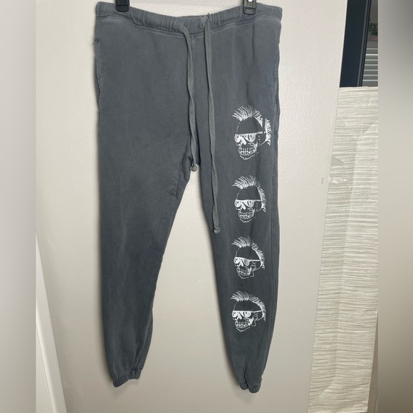 Ed Hardy Charcoal Skull Graphic Joggers Unisex 100% Cotton - Picture 1 of 14